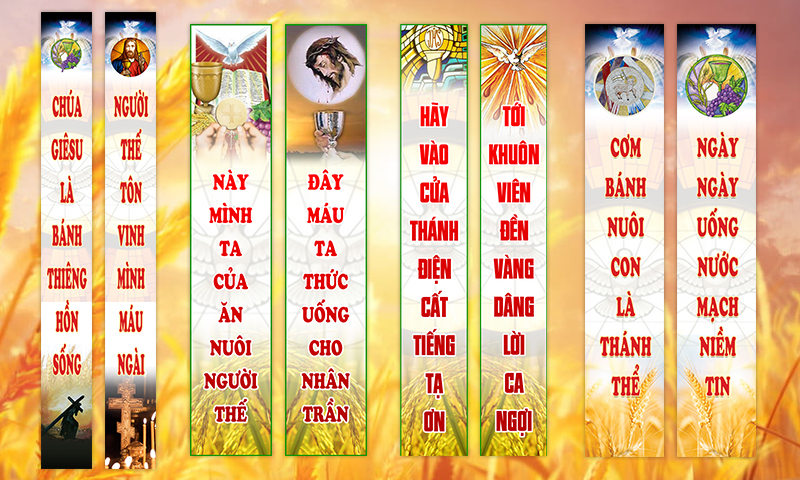 Chia sẻ mẫu thiết kế Banner Chầu Thánh Thể